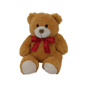Plush Golden Brown with Red Ribbon
