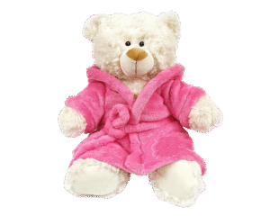Cream Bear with Plain Bathrobe